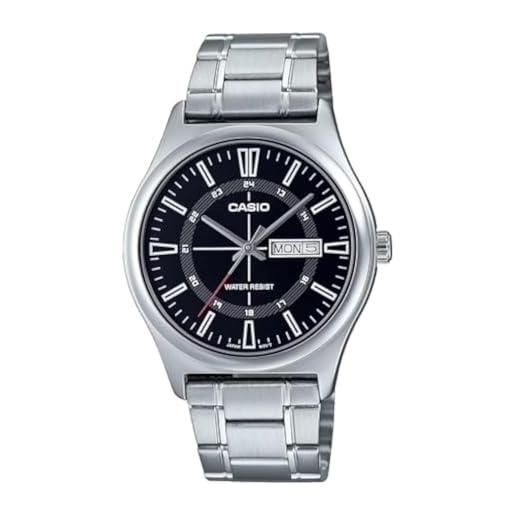 Casio Orologio Uomo Acciaio Inox – Quadrante Marrone, Movimento Giapponese, Datario E Indici Luminosi