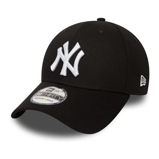 New Era - mlb basic ny yankees 39thirty stretch back, baseball beretto da uomo, nero/bianco, s/m