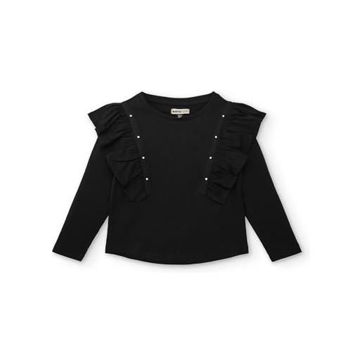 TUC TUC maglietta nera con volant e dettagli brillanti per ragazza collezione rock n love (taglia 14 anni)