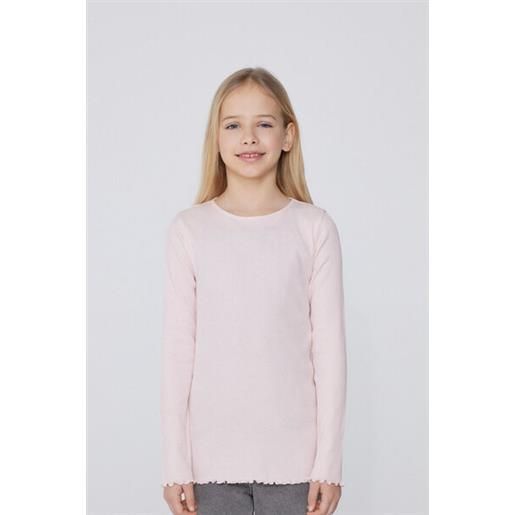 Tezenis maglia manica lunga costina punto bambola girocollo bimba bambina rosa