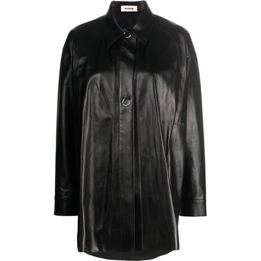 AERON camicia feather in pelle - nero