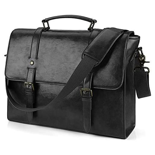 Lubardy borsa porta pc uomo borsa pc 15,6 pollici impermeabile borsa computer notebook borsa tracolla valigetta messenger lavoro scuola ufficio
