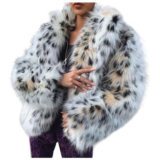 Cappotto In Pelliccia Sintetica Amazhiyu Donna - Giacca Corta Morbida Con Colletto | Inverno Autunno - Foto 3