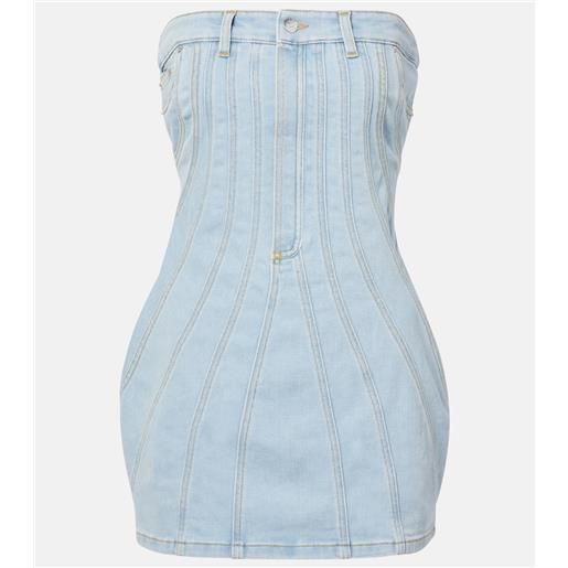 Mugler abito bustier in denim