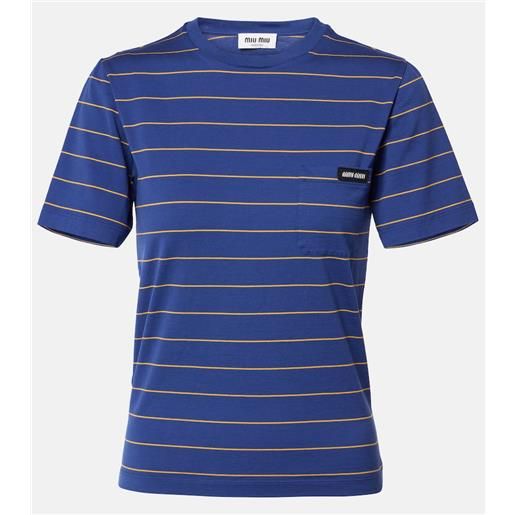 Miu Miu t-shirt in jersey di cotone a righe