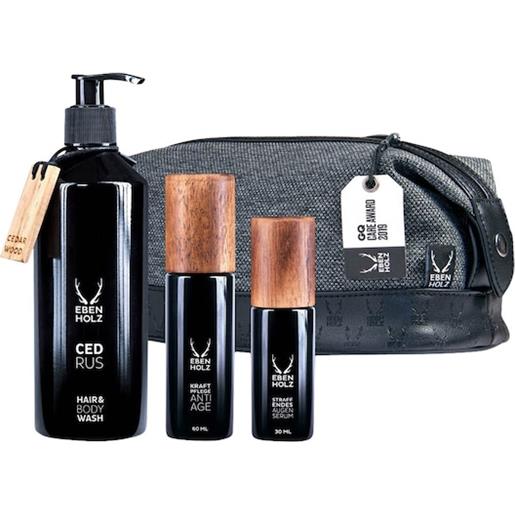 Ebenholz skincare ebenholz-skincare cura-per-uomo cura-del-viso. Set per la cura del viso cedrus hair & body wash 330 ml + power care anti age 60 ml + firming eye serum 30 ml 1 stk. (169,53 € / 1 pz. )