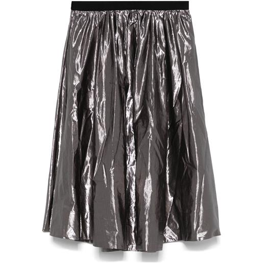 Forte Forte gonna midi metallizzata - grigio