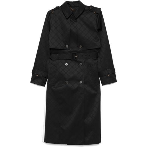 Elisabetta Franchi trench con effetto jacquard - nero