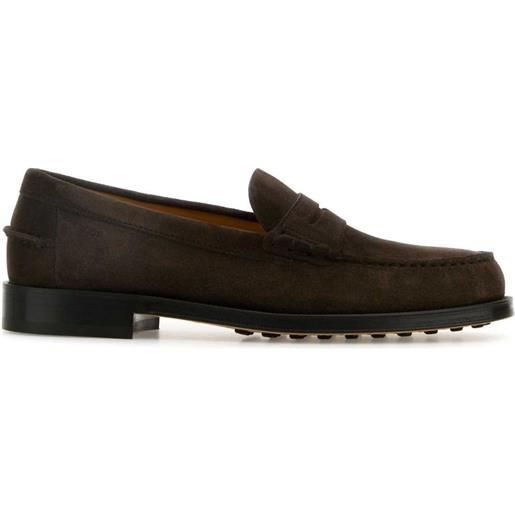 Tod's mocassini in pelle scamosciata - marrone