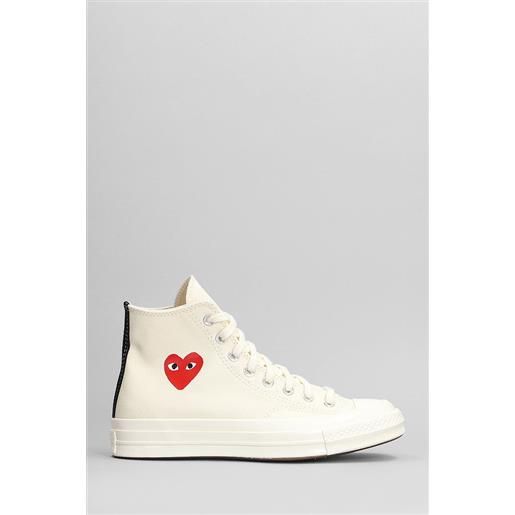 Converse x COMME des GARÃ‡ONS PLAY sneakers chuck 70 cdg high in cotone beige