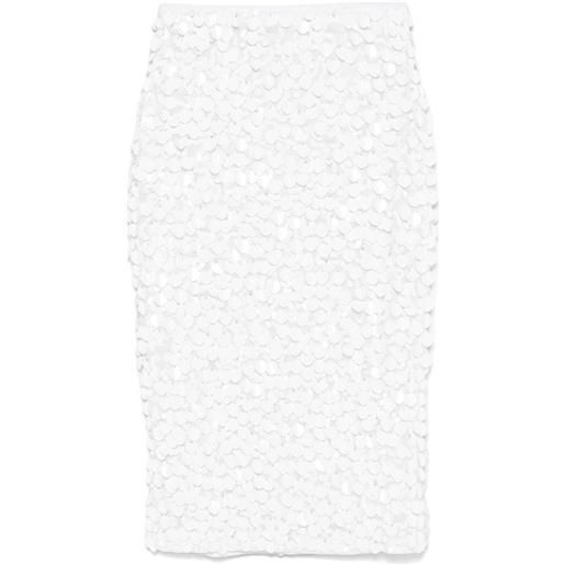 P.A.R.O.S.H. gonna midi con paillettes - bianco