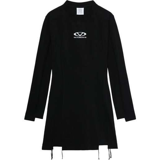 VETEMENTS abito corto con stampa - nero