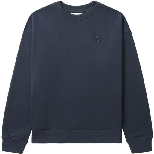 Maison Kitsuné felpa con applicazione bold fox head - blu
