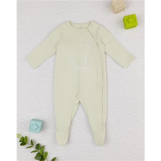 Prénatal tutina bimba verde fiori stilizzati