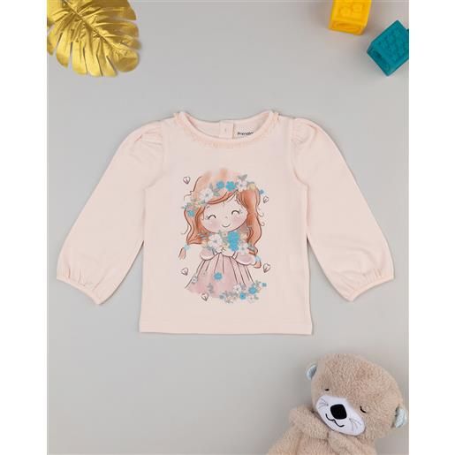 Prénatal t-shirt bimba rosa stampata