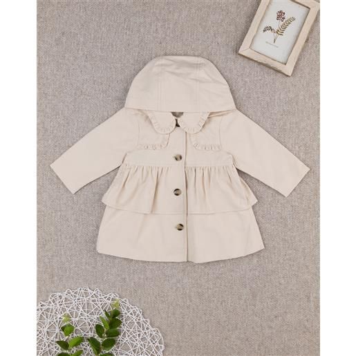 Prénatal trench con cappuccio bimba beige