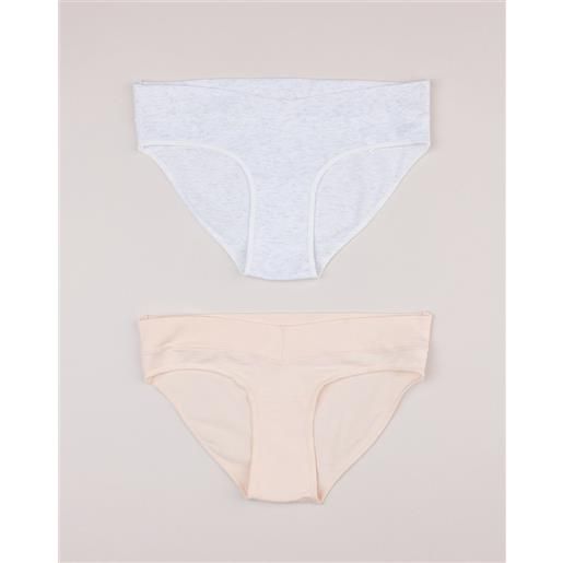 Prénatal pack 2 slip bianco/beige premaman