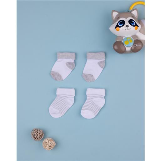 Prénatal pack 2 calzini neonato biambo e grigio
