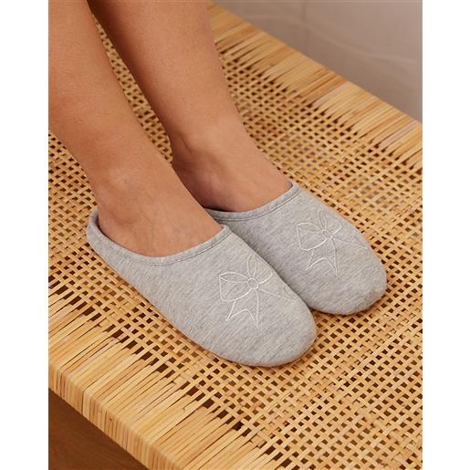 Prénatal pantofole grigie con ricamo fiocco
