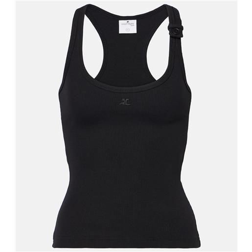 Courreges courrã¨ges tank top in maglia di cotone a coste