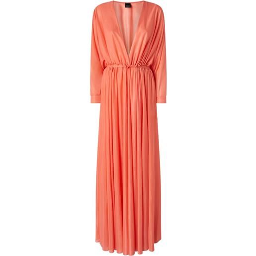 PINKO abito lungo con ruches - rosa
