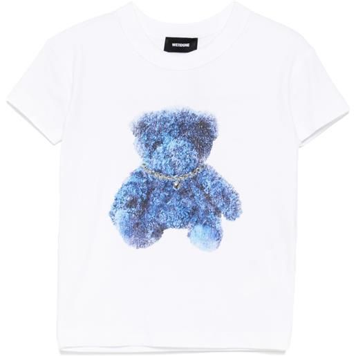 We11done t-shirt con stampa grafica - bianco