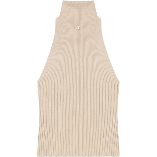 Courrèges canotta a coste - toni neutri