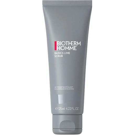 Biotherm homme basics line scrub 150 ml scrub esfoliante detergente per il viso tubetto pelle mista e grassa