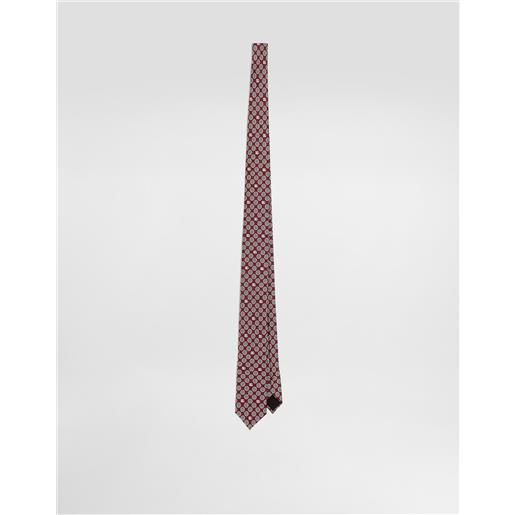 Dolce & Gabbana cravatta martini in jacquard microdisegni e logo