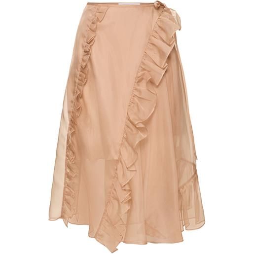 CECILIE BAHNSEN gonna midi adelin in organza di seta