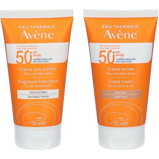 Avene sol crema spf50+ color + s/prof 50+50 ml set
