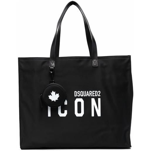 DSQUARED2 borsa tote icon con stampa - nero
