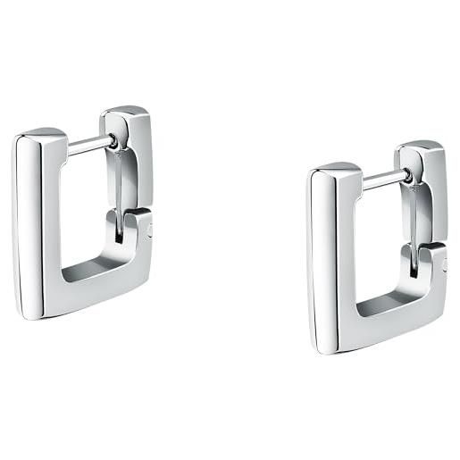Morellato orecchini da donna in acciaio collezione creole forma quadrata idee regalo donna - saup15, lega di acciaio
