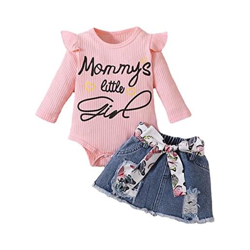 Set Vestiti Neonata 5 Pezzi - Top Maniche Lunghe Con Scritta Principessa E Pantaloni Floreali