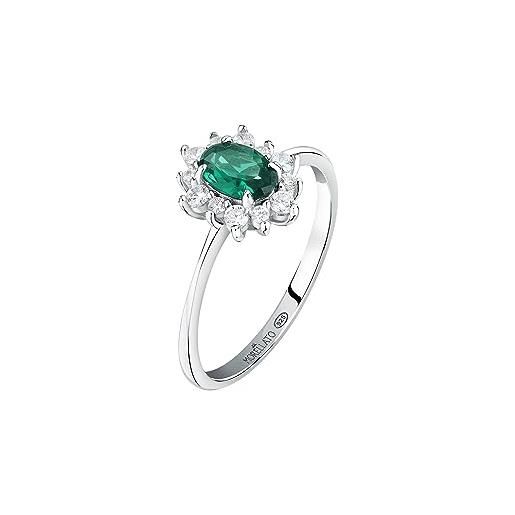 Morellato anello donna in argento 925‰, zircone verde, collezione tesori - saiw155012