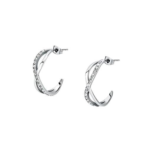 Morellato creole orecchini donna acciaio, cristalli - savn03, lega di acciaio, cristallo