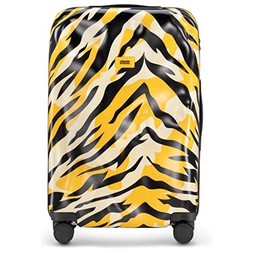 CRASH BAGGAGE icon medium | trolley rigido valigia da viaggio (68x45x26 cm) design italiano 65 l capacità 4 ruote girevoli 100% in policarbonato chiusura a combinazione tiger camo (m)