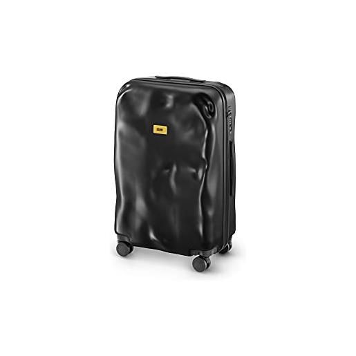 CRASH BAGGAGE icon medium | trolley rigido valigia da viaggio (68x45x26 cm) design italiano 65 l capacità 4 ruote girevoli 100% in policarbonato chiusura a combinazione black (m)