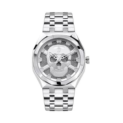 Police Orologio Uomo PEWJK006204, Cassa Acciaio 42mm, Quadrante Blu Navy, Multifunzione, 5 ATM