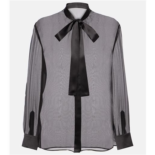 Dolce&Gabbana camicia in chiffon di raso con fiocco