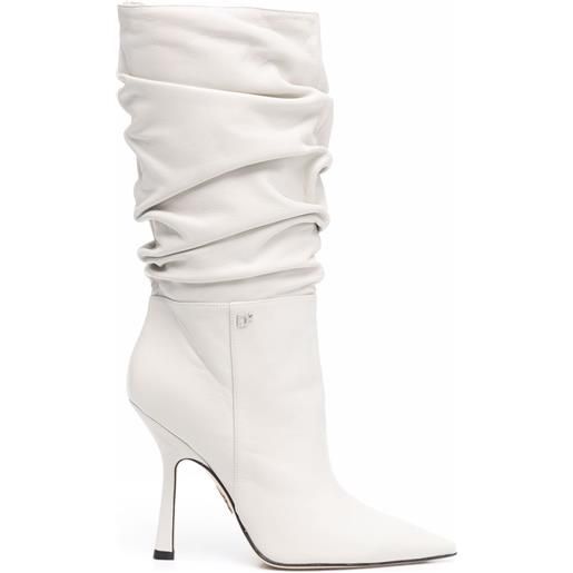 DSQUARED2 stivali con ruches blair - bianco