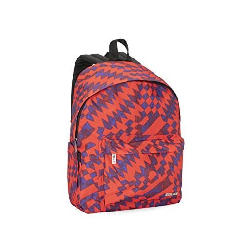 Comix - zaino optical scuola media, elementare e superiore per bambini e ragazzi, con schienale imbottito e rinforzato, spallacci regolabili e vano principale + tasca frontale con zip - cm30x17x40h