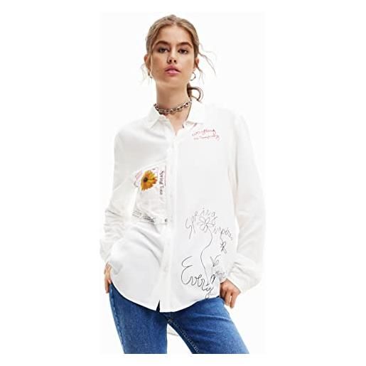 Desigual cam_sweet hamburgo maglietta, bianco, xxl donna