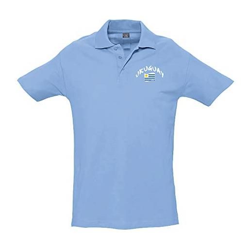 Supportershop polo rugby uruguay bleu ciel, azzurro unisex-adulto, blu, s