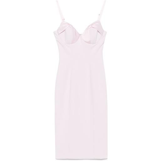 Elisabetta Franchi abito midi in crêpe con fiocco in raso - rosa