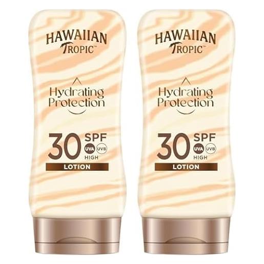 Hawaiian tropic silk lozione solare idratante, spf 30, 180 ml, confezione da 2