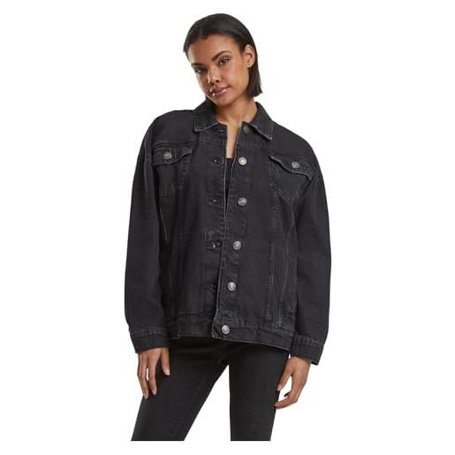 Urban Classics giacca in denim oversize da donna 90, nero délavé, xs