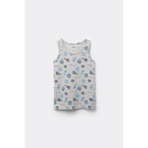 Tezenis canotta spalla larga bambini in cotone stampato unisex unisex grigio