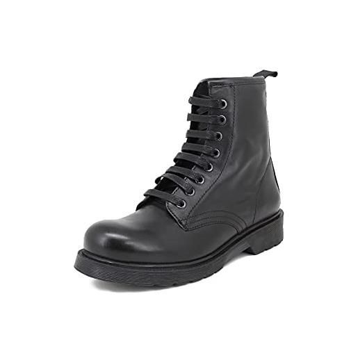 QUEEN HELENA anfibi stivaletti con lacci casual donna qh20-003 (nero, sistema taglie calzature eu, adulto, donna, numero, media, 39)