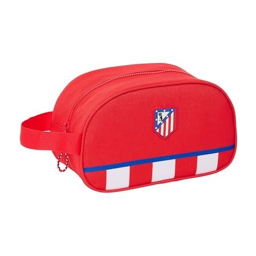 Safta atletico de madrid - beauty case scuola per bambini medio con manico, borsa per bambini, adattabile al carrello, facile da pulire, comodo e versatile, qualità e resistenza, 26 x 12 x 15 cm, 